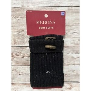 1 Pair New Merona Cute Boot Cuffs Leg Warmers Black
